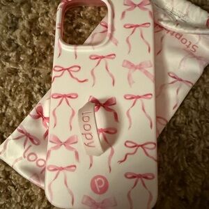Loopy Case Pink Protective Phone Case with Bow Design